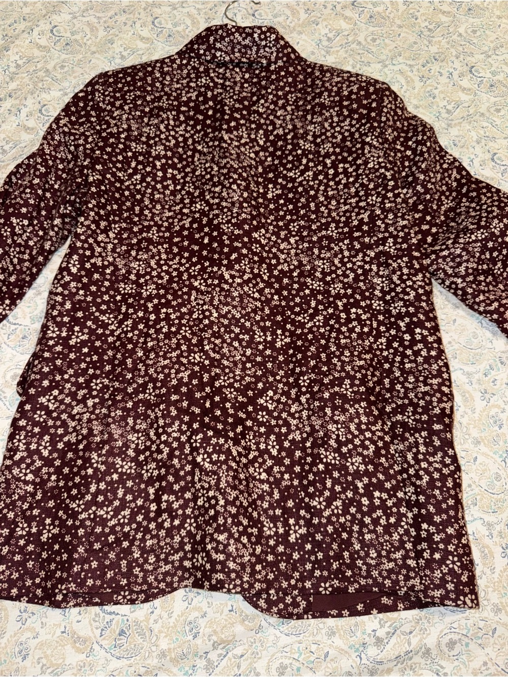 Free People Burgundy Floral Single-Button Blazer - Picture 8 of 9